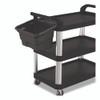 Utility Bin, 4 gal, 12.78" x 17.21" x 10.63", Black, 2/Pack
