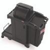 High Security Housekeeping Cart, Plastic, 1 Shelf, 3 Bins, 23.19 x 53.23 x 53.02, Black