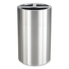 Triple Recycling Receptacle, 40 gal, Steel, Brushed Aluminum