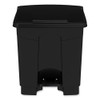 Plastic Step-On Receptacle, 8 gal, Metal, Black