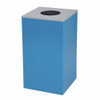 29 Gallon Trash/Recycling Cans, Steel, Blue Mixed Recycling Can w/Circle Lid, Green Compost and Black Trash Cans w/Sq Lids