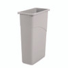 Slim Waste Container, 23 gal, Plastic, Gray
