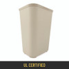 Fiberglass Wastebasket, 10 gal, Fiberglass, Beige