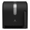 Hygienic Push-Paddle Roll Towel Dispenser, 13 x 10 x 14.4, Black