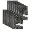 Composition Book, College Ruled, Black Marble, 100 Sheets, Pack of 12