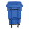 BRUTE Rotomolded Recycling Tilt Truck, 1 cu yd, 1,250 lb Capacity, Plastic/Steel Frame, Blue