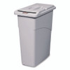 Slim Jim Confidential Document Waste Receptacle with Lid, 23 gal, Light Gray