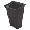 Waste Bin, 8 gal, 12.78" x 17.21" x 22.13", Black, 2/Pack