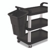 Waste Bin, 8 gal, 12.78" x 17.21" x 22.13", Black, 2/Pack