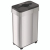 Open Top Trash Bin with Wheels and Color-Coded Lid, 21 gal, Plastic/Stainless Steel, Silver/Black