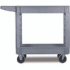 Two-Shelf Utility Cart, Plastic, 2 Shelves, 500 lb Capacity, 17.25" x 40" x 33.5", Gray