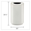 Open Top Round Waste Receptacle, 30 gal, Steel, White