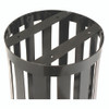 Outdoor Slatted Steel Trash Can, 24 gal, Black