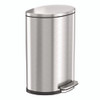 Fire-Resistant Step Pedal Trash Can, 13 gal, Plastic/Stainless Steel, Silver