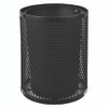 Outdoor Diamond Steel Trash Can, Rain Bonnet Lid, 36 gal, Black