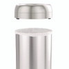 Open Top Trash Can with Wheels, Round, 13 gal, Plastic/Stainless Steel, Silver