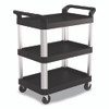 Three-Shelf Service Cart, Metal/Plastic, 3 Shelves, 300 lb Capacity, 20" x 34" x 37.92", Black Three-Shelf Service Cart, Metal/Plastic, 3 Shelves, 300 lb Capacity, 20" x 34" x 37.92", Black