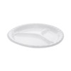 Placesetter Deluxe Laminated Foam Dinnerware, 3-Compartment Plate, 10.25" dia, White, 540/Carton