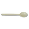 EcoSense Renewable Plant Starch Cutlery, Spoon, Plastic, Cream, 50/Pack