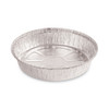Round Aluminum To-Go Containers, 300 Gauge, 48 oz, 9" Diameter x 1.66" h, Silver, 500/Carton