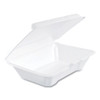 Foam Hinged Lid Containers, 6.4 x 9.3 x 2.9, White, 100/Pack, 2 Packs/Carton