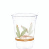 Bare Eco-Forward RPET Cold Cups, 16 oz to 18 oz, Plastic, Leaf Design, Clear, 50/Pack, 20 Packs/Carton
