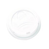 Dome Drink-Thru Lids, Fits 10 oz to 20 oz Dixie Hot Cups, Plastic, White, 100/Pack