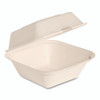 Bare Eco-Forward Bagasse Hinged Lid Containers, 5.8 x 6.1 x 3.2, Ivory, Sugarcane, 400/Carton Bare Eco-Forward Bagasse Hinged Lid Containers, 5.8 x 6.1 x 3.2, Ivory, Sugarcane, 400/Carton