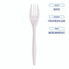 Mediumweight Polypropylene Cutlery, Fork, Plastic, White, 1,000/Carton