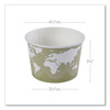 World Art Renewable and Compostable Food Container, 16 oz, 4.05" Diameter x 3" h, Seafoam, Paper, 25/Pack, 20 Packs/Carton