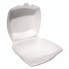 Foam Hinged Lid Containers, 6 x 6 x 3, White, Foam, 500/Carton