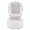 Foam Hinged Lid Containers, 6 x 6 x 3, White, Foam, 500/Carton