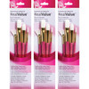 RealValue Brush Set, White Taklon Bristles, Short Handle Mixed Media Paintbrush, Pink, 4 Per Set, 3 Sets