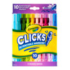 Washable CLICKS Retractable Markers, Bold/Bright Colors, 10 Count