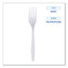 Heavyweight Wrapped Polypropylene Cutlery, Fork, Plastic, White, 1,000/Carton