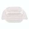 Polypropylene Plastic Hinged Container, 6 x 6 x 3.3, Clear, Plastic, 50/Pack, 6 Packs/Carton
