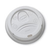 Sip-Through Dome Hot Drink Lids, Fits 10 oz Hot Cups, Plastic, White, 100/Pack