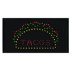 LED Rectangular TACO Sign, 19 x 10, Black Frame, Green/Red/Yellow Graphics