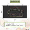 LED Rectangular TACO Sign, 19 x 10, Black Frame, Green/Red/Yellow Graphics LED Rectangular TACO Sign, 19 x 10, Black Frame, Green/Red/Yellow Graphics