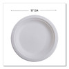 Vanguard Renewable and Compostable Sugarcane Plates, 10" dia, White, 500/Carton