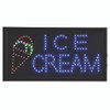 LED Rectangular Ice Cream Sign, 19 x 10, Black Frame, Blue/Green/Orange/Red/White Graphics