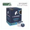 Coffee K-Cup Pods, Corsica Dark Roast, 20/Box