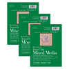400 Series Mixed Media Pad, Toned Tan, Glue Binding, 15 Sheet, 6x8 inch, Pack of 3