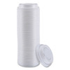 Hot Cup Lids, Fits 8 oz Hot Cups, Plastic, White, 50/Sleeve, 20 Sleeves/Carton