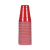 Easy Grip Disposable Plastic Party Cups, 18 oz, Red, 50/Pack, 8 Packs/Carton