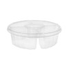 Dip Cup Platter, 4 Compartments, 64 oz, 10" Diameter, Clear, Plastic, 100/Carton Dip Cup Platter, 4 Compartments, 64 oz, 10" Diameter, Clear, Plastic, 100/Carton