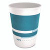 Insulated Paper Hot Cups, 12 oz, White/Blue, 480/Carton