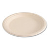 Bagasse PFAS-Free Dinnerware, Plate, Sugarcane, 9" dia, Tan, 500/Carton