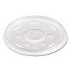 Plastic Lids for Foam Cups/Bowls/Containers, Flat with Straw Slot, Fits 6 oz to 14 oz, Translucent, 100/Pack, 10 Packs/Carton
