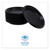 Hi-Impact Plastic Dinnerware, Plate, 9" dia, Black, 500/Carton